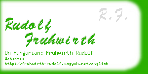 rudolf fruhwirth business card